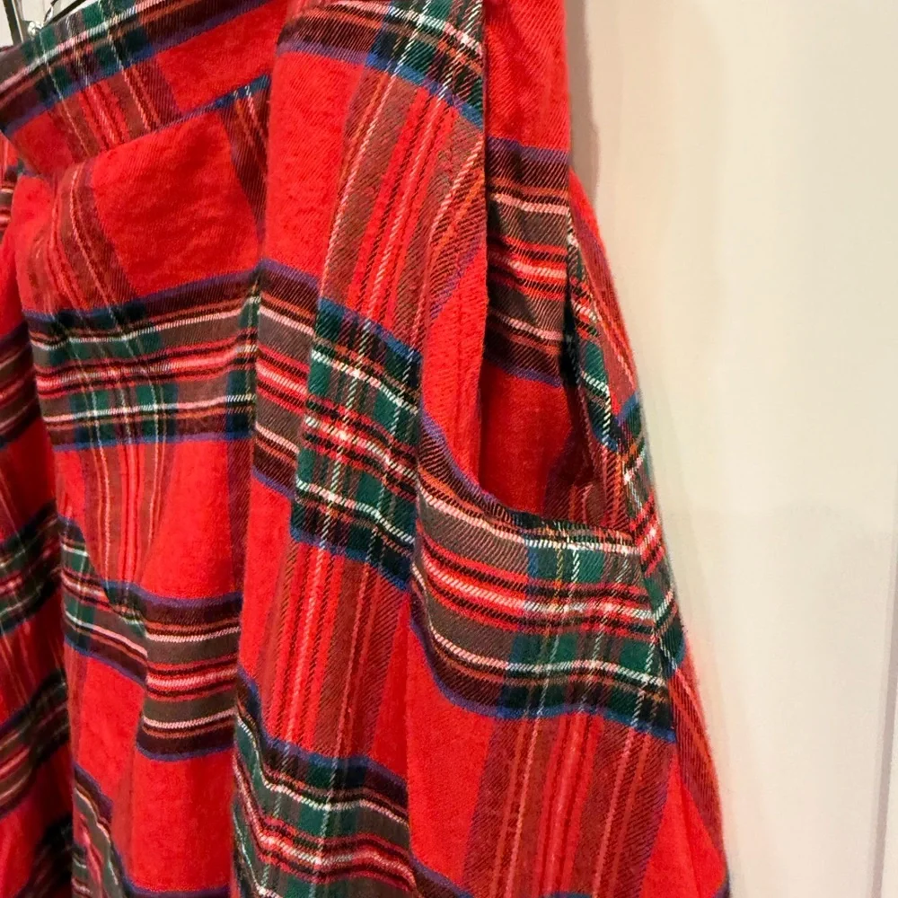 Plaid Red Tartan Maxi Full Skirt with pockets no name approx. size XL see meas. - Picture 5 of 10